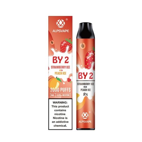ALPSVAPE BY2- 5% Nicotina- 6ml (2000 Caladas) Strawberry Ice- Peach Ice