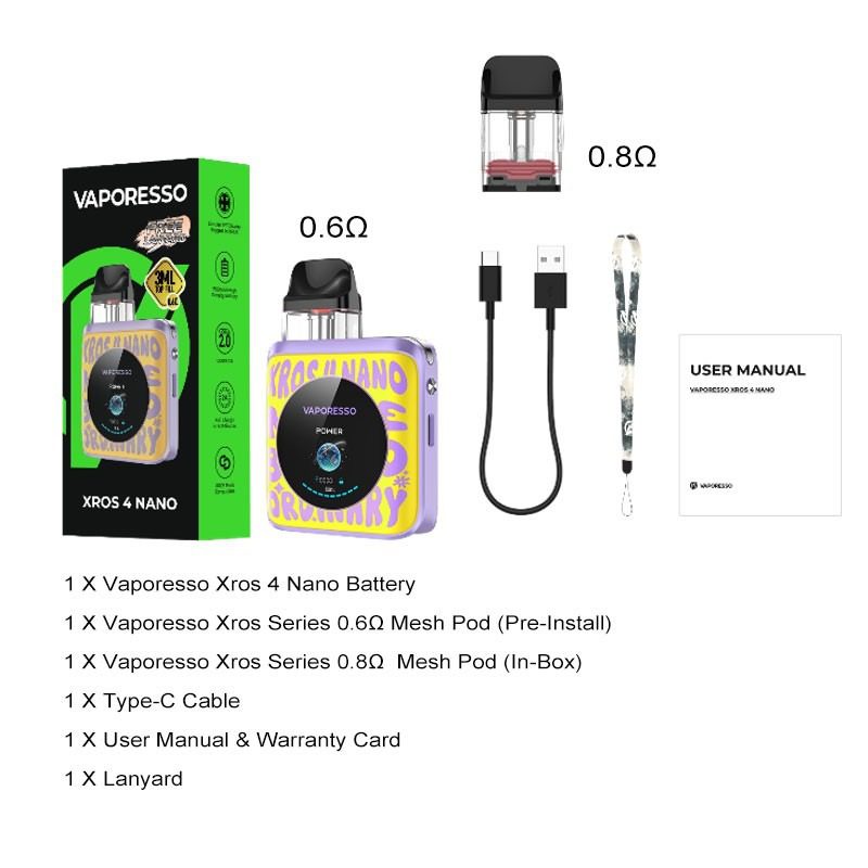 VAPORESSO - XROS 4 NANO Kit - 1350mAh 3ml