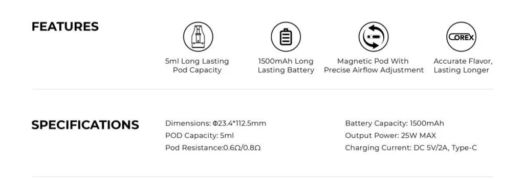 VAPORESSO - VECO GO POD - 0.6ohms - 5 ml (2pz)