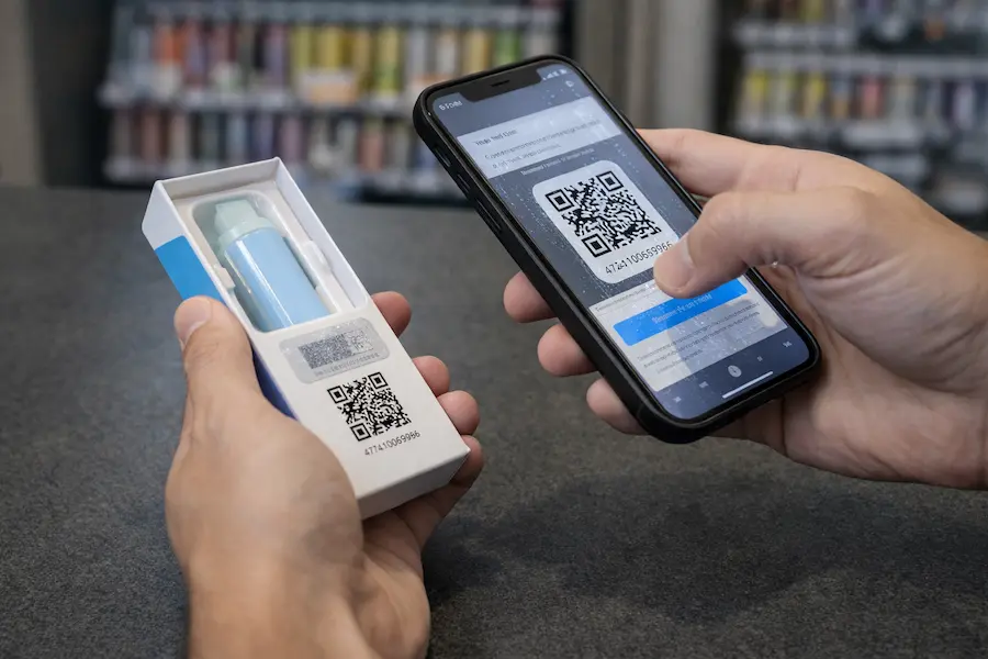 verificacion de vape original escaneando codigo qr en vapelab