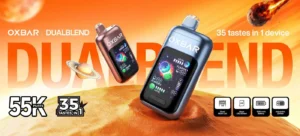 OXBAR Dual Blend 55K vape desechable recargable con pantalla y larga duración